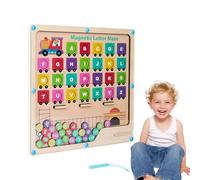 Rrlihjgu Tableau magnétique - Tableau d'alphabet en bois, classification des couleurs et puzzles de lettres | Alphabet Classification des couleurs Jouets éducatifs Labyrinthe magnétique Jouet