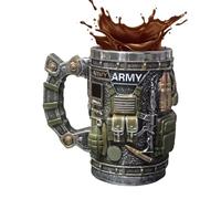 Rrlihjgu Tasses à café originales, tasses de grande capacité, tasse à café en acier inoxydable avec design avion grande capacité, cadeau homme femme boissons