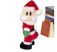 Rrlihjgu Twerking Jouet de Père Noël Dansant | en Peluche de Noël Qui secoue Le Dos, Jouet de Père Noël Qui Chante et Danse
