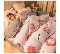 RRNAR Cachemire réversible Couette, Double Super épaisseur, Couette 2 Personne Laine Luxueuse, édredon Chaud en Laine pour L'automne Et l'hiver,G,220x240cm(5kg)