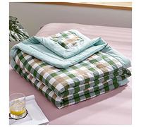 RRNAR Couette D'Ete imprimé Ultra Legere Couverture Fraîche, Couette en Coton Lavé Légère Couette, Couverture D'été Fraîche, Lavable en Machine,G,150x200cm