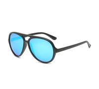 RRNTTTM Lunettes de soleil polarisées pour hommes et femmes, rétro, petites lunettes de soleil pour hommes et femmes, UV400, lunettes de conduite, noir, bleu, une