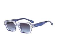 RRNTTTM Lunettes de soleil rétro à rivets pour femmes et hommes, verres de luxe, à la mode, UV400 (bleu)