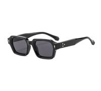RRNTTTM Lunettes de soleil rétro à rivets pour femmes et hommes, verres de luxe, style tendance, UV400 (noir)