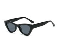RRNTTTM Lunettes de soleil rétro œil de chat pour femmes, monture vintage, petite monture, classiques, léopard, pour l'extérieur (noir et gris)