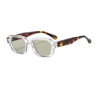 RRNTTTM Lunettes de soleil rétro petites pour femmes et hommes, rivets, lunettes de soleil de luxe, UV400 (transparentes)