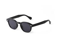 RRNTTTM Lunettes de soleil rondes rétro pour hommes et femmes, verres vintage de luxe pour petits visages (C2 noir)
