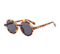 RRNTTTM Lunettes de soleil rondes tendance pour femmes, monture dégradée, style rétro, verres solaires UV400 (gris léopard)