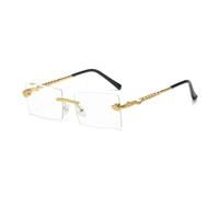 RRNTTTM Lunettes de soleil vintage sans monture style serpent pour hommes et femmes, design de luxe, verres de soleil en métal découpés, UV400 (transparentes)