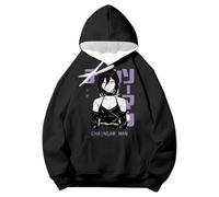 Rrongwn Anime Chainsaw-Man Reze Sweat à capuche pour homme Hiver Sport Extérieur Sweat à capuche décontracté Hip Hop Unisexe Haut Y2K Pull chaud, Noir , XL