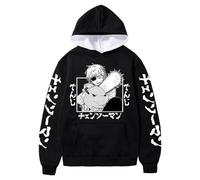 Rrongwn Chainsaw-Man Sweat à capuche pour homme Denji Anime Impression Sweat à capuche d'extérieur Hip Hop Unisexe Haut slim fit Sport Loisirs Sweat à capuche, Noir , L