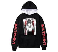 Rrongwn Chainsaw-Man Sweat à capuche pour homme Makima Denji Impression anime Coton Décontracté Sweatshirt Y2K Respirant Hip Hop Unisexe Haut, Noir (01), XL