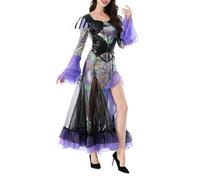 Rrongwn Costume de cosplay du dieu de la mer - Costume de reine des sirènes - Pour Noël, Halloween, carnaval, fête, cosplay - Vêtements pour couples et adultes, bleu ciel, L