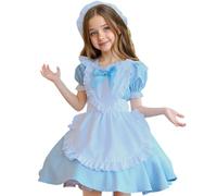 Rrongwn Costume de soubrette médiévale pour la fête de la bière, tenue longue Lolita, pour cosplay, fête de la bière, jeu de rôle, robe de plage pour fille de 3 à 8 ans