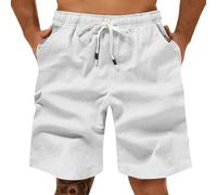 Rrongwn Pantalon cargo court pour homme - Imperméable - Avec 6 poches - Léger et respirant - Pour VTT - Short de cyclisme - Bermuda - Pantalon de randonnée - Pantalon d'extérieur, Blanc., XXL