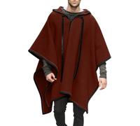 Rrongwn Poncho en laine pour homme - Couverture poncho à capuche - Cape pancho en laine mexicaine - Veste d'hiver - Cowboy hippie - Confortable - Vêtement d'intérieur tendance - Streetwear décontracté