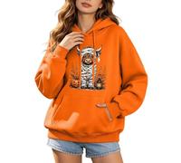 Rrongwn Pull à capuche pour femme - Motif boeuf des hautes terres, Orange (07), XXL