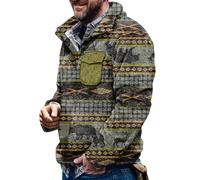 Rrongwn Pull folklorique élégant pour homme - Manches longues - Coupe ajustée - Col roulé - Automne - Hiver - Manches longues - Hip Hop - Streetwear - Automne et hiver - Mode, vert, M