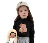 Rrongwn Pull pour garçon - Pull de Noël amusant - Pull de Noël chaud - Col rond - Pull en tricot flou, Noir , 140