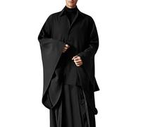 Rrongwn Robe de costume de moine bouddhiste - Vêtements bouddhistes chinois Arts martiaux Shaolin Wushu Kung Fu Uniforme à manches longues unisexe pour homme, Noir , M