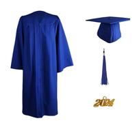 Rrongwn Robe de remise de diplôme pour adulte 2024 Talar avec chapeau de remise de diplôme, robe universitaire, robe de remise de diplôme, robe de cérémonie universitaire, unisexe, bleu, XXXXXL