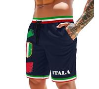 Rrongwn Short de bain pour homme Drapeau de l'Italie Short de bain léger Grandes tailles Short de plage Décontracté Respirant Loisirs Sport Short court, Marine, M