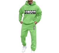 Rrongwn Survêtement 2 pièces London pour homme - Sweat à capuche et pantalon de jogging - Streetwear - Tenue de loisirs - Survêtement surdimensionné - Sweat à capuche 2025 - Y2K - Haut à capuche +