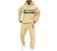 Rrongwn Survêtement 2 pièces London pour homme - Sweat à capuche et pantalon de jogging - Streetwear - Tenue de loisirs - Survêtement surdimensionné - Sweat à capuche 2025 - Y2K - Haut à capuche +