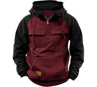 Rrongwn Sweat à Capuche Tactique Homme - Coupe-Vent Polaire Décontracté - Pull Cargo Ajusté - Veste d'Hiver Manches Longues, RD1, 3XL