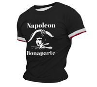 Rrongwn T-shirt pour homme imprimé Napoléon - Manches courtes - Décontracté - Pour la salle de sport - Séchage rapide - Hip Hop - Sport Y2K Streetwear, Noir , M
