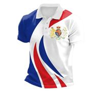 Rrongwn T-shirt pour homme - Motif drapeau de la France - T-shirt cool à manches courtes - Coupe ajustée - Coupe droite - Style vintage - Streetwear, bleu, XXL