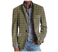 Rrongwn Veste à carreaux pour homme - Coupe ajustée - Vintage - Blazer à carreaux - Décontracté - Décontracté - Veste de smoking formelle - Veste d'hiver chaude - Veste d'été légère, AG, L