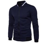 Rrongwn Veste bomber légère pour homme - Veste de transition légère - Blouson universitaire léger - Veste d'aviateur confortable - Veste d'aviateur gaufrée à carreaux - Manches longues - Veste de