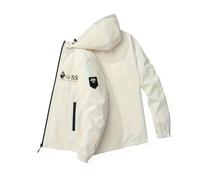 Rrongwn Veste de pluie pour homme - Imprimé Boss - Veste de cyclisme imperméable - Protection solaire - Coupe-vent - Avec capuche - Veste d'extérieur respirante - Veste de mi-saison - Pour l'été et la