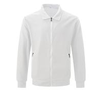 Rrongwn Veste de survêtement pour homme avec col montant - Veste gaufrée pour homme - Veste à manches longues - Fermeture éclair - Fitness - Sport - Style décontracté - Veste demi-saison, Blanc., M
