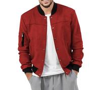 Rrongwn Veste demi-saison pour homme - En daim léger - Veste d'aviateur décontractée - Coupe droite - Fermeture éclair - Veste de loisirs légère - Veste universitaire - Veste de baseball d'extérieur,