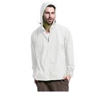 Rrongwn Vestes pour homme - Protection solaire - Été - Peau - Respirant - Soie glacée - Protection solaire - Manteau à capuche - Veste softshell ultra légère avec fermeture éclair et capuche -