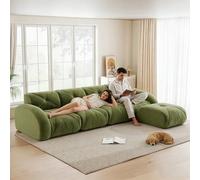 RRrawgff Canapé d'angle Convertible Moderne avec Pouf, canapé modulaire en Tissu Chenille en Forme de U, canapé compressé 2 à 4 Places pour Salon, Assise Extra Profonde, Aucun Assemblage requis