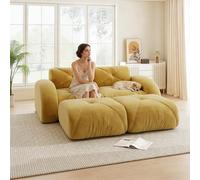 RRrawgff Canapé d'angle Convertible Moderne avec Pouf, canapé modulaire en Tissu Chenille en Forme de U, canapé compressé 2 à 4 Places pour Salon, Assise Extra Profonde, Aucun Assemblage requis