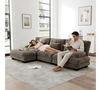 RRrawgff Canapé d'angle Moderne, Canapé Cloud Modulaire pour Salon, Grand canapé Convertible - Tissu Chenille Doux | Configuration Libre (Forme en L, U ou Linéaire)