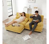 RRrawgff Canapé d'angle Moderne, Canapé Cloud Modulaire pour Salon, Grand canapé Convertible - Tissu Chenille Doux | Configuration Libre (Forme en L, U ou Linéaire)