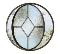 RRrawgff Fenêtre de Plafond Moderne en Verre Opaque pour combles, Salle de Bain, Cuisine, fenêtre Ronde pivotante à 360° avec éclairage et Ventilation, Cadre et poignée en Alliage d'aluminium (90 cm/