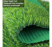 RRrawgff Gazon synthétique Artificiel de 2 cm d'épaisseur avec Trous de Drainage (2 x 4 m) (Vert 2 x 1 m)