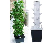 RRrawgff Jardin Domestique, Tour hydroponique Verticale, Jardin Intelligent, système de Culture hydroponique avec Pompe hydratante, Adaptateur, minuterie. 9/12/15/18(Trou)