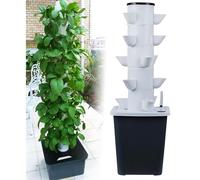 RRrawgff Jardin Domestique, Tour hydroponique Verticale, Jardin Intelligent, système de Culture hydroponique avec Pompe hydratante, Adaptateur, minuterie. 9/12/15/18(Trou)