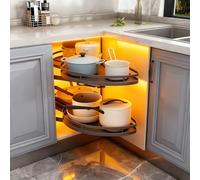 RRrawgff Rangement Pivotant Meuble Angle Cuisine, 36 Pouces Tourniquet Réglable en Hauteur, Organisateur Coulissant d'angle Aveugle Convient aux Cuisines