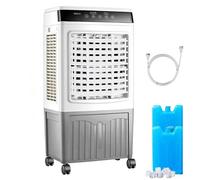 RRrawgff Refroidisseur d'air par évaporation, climatiseur extérieur 3 en 1 avec télécommande, Double réservoir de 40 litres, autonomie de 7,5 Heures, 3 Modes de Ventilation et Ventilation pour Garage