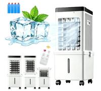 RRrawgff Refroidisseur d'air par évaporation, Mini Refroidisseur de Marais Portable avec 3 Vitesses et 3 Modes de Brume de Refroidissement, 12L Grand Réservoir d'eau avec télécommande