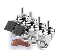 RRrawgff roulettes pivotantes de Rechange de 35 mm pour Meubles, Roues en Caoutchouc Transparent avec axe fileté M8/M10 (15/25 mm), Robustes, roulement Fluide, idéales pour la Maison et Le Bureau