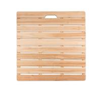 RRrawgff Tapis de Bain en Bambou Naturel, Tapis de Douche imperméable et antidérapant, Tapis de Bain en Bois Multi-Usage pour la Cuisine et la Douche, Format rectangulaire (60 x 55 cm / 24 x 22 Pouce